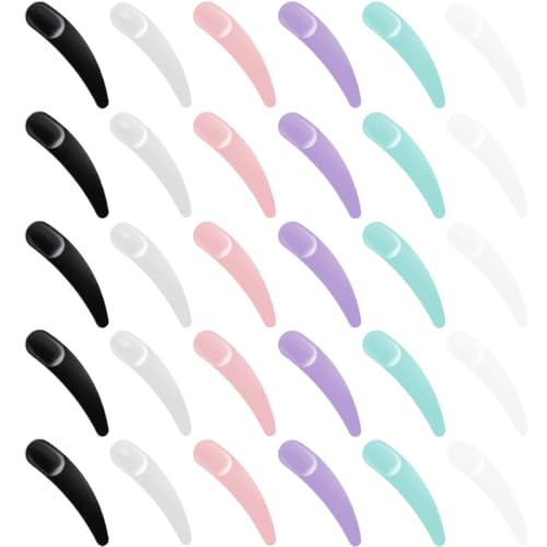 Spatule de Maquillage, Mini Spatule, Spatule à Masque Cosmétique, Plastique Cuillère Crème, Cosmétique Spatule Cuillère Courbe, pour Diverses Crèmes, 30 pièces multicolores