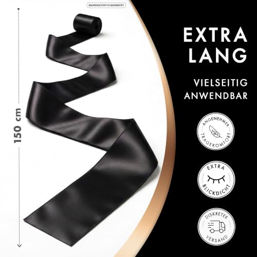 liebesfreunde® Premium Augenbinde - 100% Blickdichte Sex Augenmaske für die Frau aus hautfreundlichem Satin - Erotische Maske, Sexspielzeug für Paare, Bondage, Fesseln & Extrem Sexspiele – Bild 3