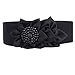 Nanxson(TM) Women's Elastic Ladies Fashion Dress Casual Belt with Decorative Flower PDW0050 (black)