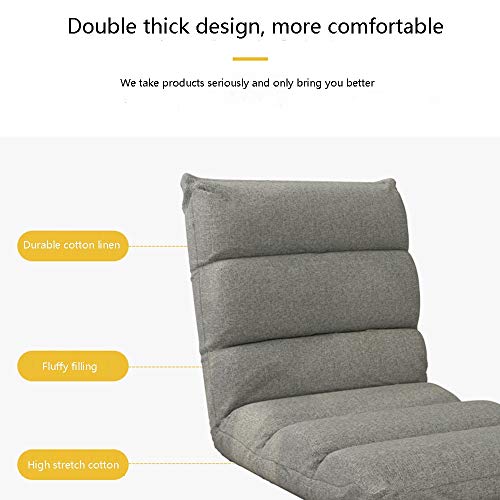 Silla de meditación plegable ajustable con respaldo, sofá perezoso de 5 engranajes, cojín extraíble lavable para mayor comodidad y relajación, ideal para yoga y lectura