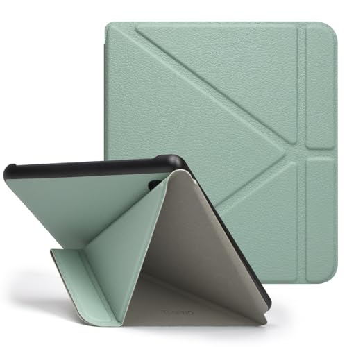 Tenano Custodia per Kobo Libra Colour, Tolino Vision Colour (Rilascio 2024), Copertura Origami con Funzione di Sospensione/Risveglio Automatico - Verde Agave