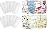 KaWaii Baby Newborn Cloth Diapers, Waterproof Washable Pocket Nappy, Pack of 6 Cloth Diapers + 12 Super Absorbent Stay-Dry Inserts Adjustable to fit 6–22 Pounds/0-18 Months