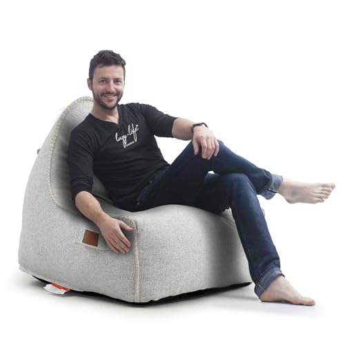 Patio Outdoor Weatherproof Water Proof Bean Bag Chair ,Outdoor bean bag lounger,High-Density Foam Filled ,Weather Resistant Waterproof UV-Protected ,outdoor beanbag Chair for Garden Terrace (Beige) - Image 4