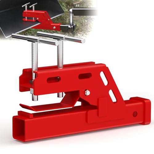 2026 New Upgraded Clamp On Trailer Hitch 2 Receiver Heavy-Duty Bucket Trailer Hitch Ball Mount Adapter Compatible with Kubota Deere Bobcat Bucket for Boat RV Camping Accessories Red