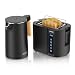 Produktbild Arendo - Wasserkocher Toaster SET - Edelstahl - Wasserkocher mit Temrpatureinstellung - 45-100 Grad - Warmhaltefunktion - Toaster 2 Scheiben mit Touch Display - mit Brötchaufsatz - Schwarz Matt