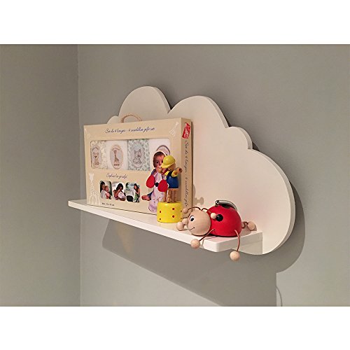 Cloud Shelves for a Children’s Nursery Floating Shelf Design (Pair - 2X Shelves) Shelving Child's Bedroom Themed Boy/Girl - Available in White, Grey, Blue or Pink (white)