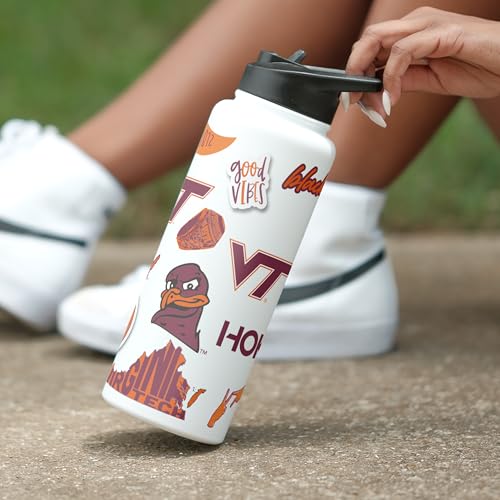 Image of Logo Brands NCAA Native 34 oz Quencher Water Bottle - | Local Icons Design | Double-Wall Insulated| Leak-Proof Lid & Built-In Straw