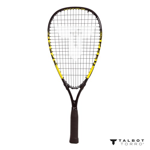 Talbot-Torro Speed 4400 zestaw do badmintona, 2 poręczne aluminiowe rakiety 54,5 cm, 3 odporne na wiatr piłki, w torbie 3/4, żółto-czarny, 490114