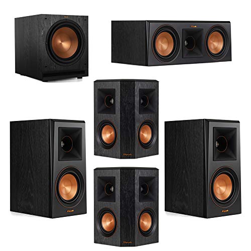 Klipsch 5.1 System with 2 RP-500M Bookshelf Speakers, 1 Klipsch RP-500C Center Speaker, 2 Klipsch RP-402S Surround Speakers, 1 Klipsch SPL-120 Subwoofer