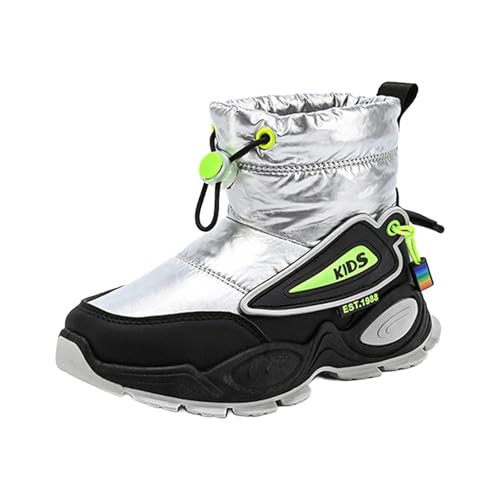 Girls Boys Mid Calf Padded Boots Soft Bottom Anti Slip Winter Water Proof Outdoor Shoes Kids Insulated Snow Girls Suede