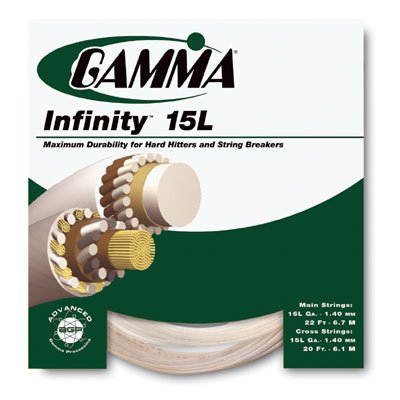Corde de tennis naturelle GAMMA Infinity 17 g anti mal de bras tennis