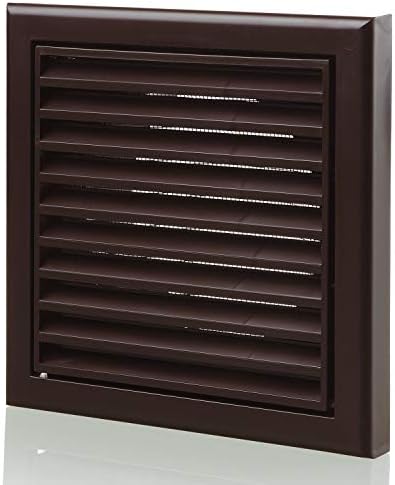 100 mm Plastic Louvred Wall Vent Grille 4 Inch Black Ceiling Extractor Fan Bathroom Cover with Flyscreen For Internal Or External Use Tumble Dryer Ventilation House Fans Hydroponics