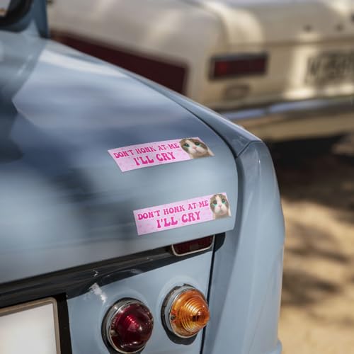 Image of 3 Pcs Please Don't Honk at Me I'll Cry Sticker, Dont Honk at Me Bumper Sticker, Dont Honks at Me Stickers, Don't Honks at Me Decal, Funny New Driver Stickers for Car Truck Laptop Phone 5 inch (H1)