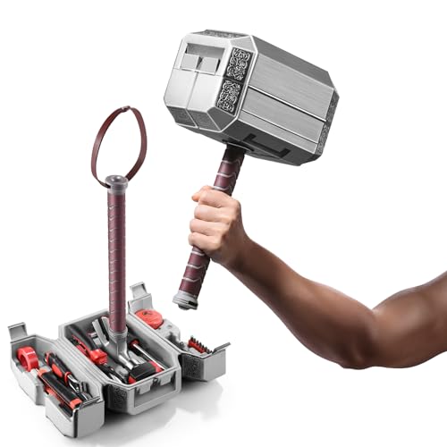 Thor Hammer Tool Box Household Tool Kit Sets Thor's Mjolnir Hammer Tool Kit Set Home Repair Tool Set Marvel Gift Holiday Gift for Men