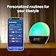 WiiM Wake-up Light, Sound Machine und Sleep Assistant, Sonnenaufgangswecker mit Musikalarm und personalisierten Schlafroutinen (Blu mare Verde)