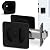 Premium Black Pocket Door Hardware - Pocket Door Lock - Ergonomic Matte Black Door Handle with Pocket Door Pull - Reversible Pocket Door Latch for Safety