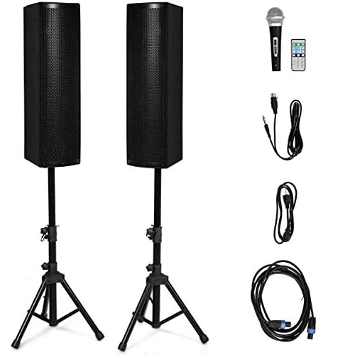 Costzon Active 3-Way 6.5'' 200W All-in-one PA Speaker DJ Loud Speaker with Bluetooth, USB/SD Card Input, MP3 FM Radio, Wireless Remote Control for Indoor Outdoor Party Wedding