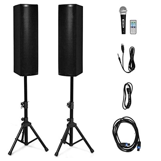 Costzon Active 3-Way 6.5'' 200W All-in-one PA Speaker DJ Loud Speaker with Bluetooth, USB/SD Card Input, MP3 FM Radio, Wireless Remote Control for Indoor Outdoor Party Wedding