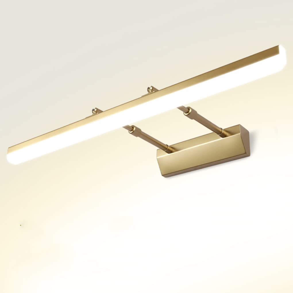 SXFSDOU 40cm LED Bathroom Mirror Light - 9W Waterproof Wall Lamp, 180° Adjustable Cold White 6000K, Elegant Gold Finish for Modern Decor