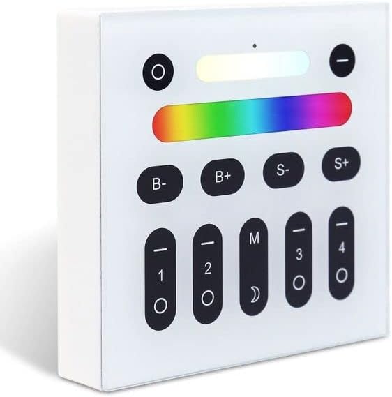 Electronic - 𝖹aɡвее 3.0 LED Strip Controller Reset Key RGB+CCT Pro Work with Tuya Smart Life АРР Voice RFs Remote Switch (4-Zone Wall Switch)