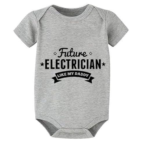 Future Electrician Like My Daddy Cotton Romper Short Sleeve Baby Body Suits White Baby Girl Outfits 0-3 Months