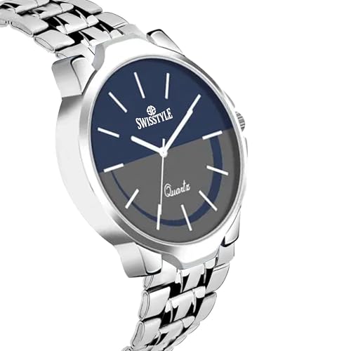 Image of SWISSTYLE Men's Quartz Watch, Silver Stainless Steel Band,