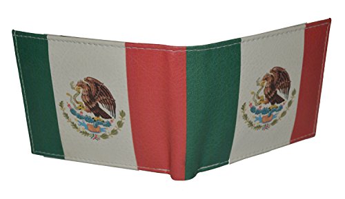 LB LEATHERBOSS Mens Bifold Exotic Wallet Picture Mexican Flag with printed gift box2