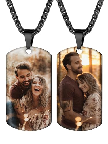 Collier militaire avec boîte cadeau le présent gravé idéal pour mari et papa