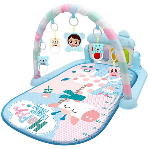 Alfombra de juegos para gimnasio para bebés con música y luz Centro de actividades para bebés fácil y seguro con colgante de sonajero Tapete para el tiempo boca abajo Juguetes para recién nacidos.