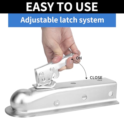 METOWARE Straight Trailer Coupler for 2" Channel, 2" Ball Trailer Tongue Coupler 3,500LBS by METOWARE - Image 7