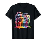 Dripping Paint Boombox Old-School 80S Hip Hop Street Style T-Shirt