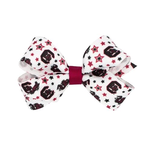 Divine Creations Girls' Collegiate Themed Game Day Logo Print Hair Bow by Wee Ones on a WeeStay Clip, Classic Grosgrain, Mini, USC