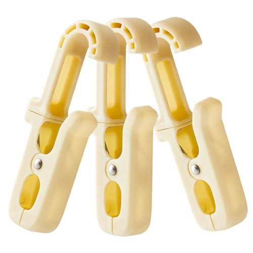 Cabilock 3 Piezas Clip De Gancho Giratorio Grandes Ganchos para La Ropa Doble Tendedero para Dormitorio Calcetines Sujetadores Toallas Clips Cesto Pinzas para Toallas Beige Abdominales