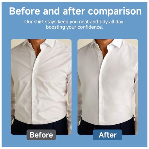 Image of EGGBOY 2Pairs Shirt Stays for Men,Adjustable Elastic Shirt Garter /Tucker for Men&Women,Footloop /Y Style,with Locking Clamps