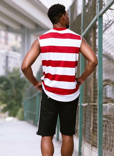 Image of Jigfar Men's Glitter Rhinestone Print Fashion Casual Hipster Stylish Urban Streetwear Hip-Hop Tank Top Y2K Sleeveless T-Shirt