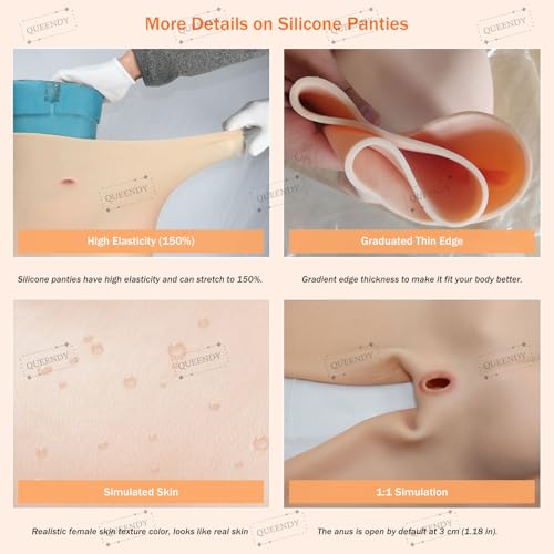 Culotte en silicone avec vagin pénétrable et rehausseur de hanches long