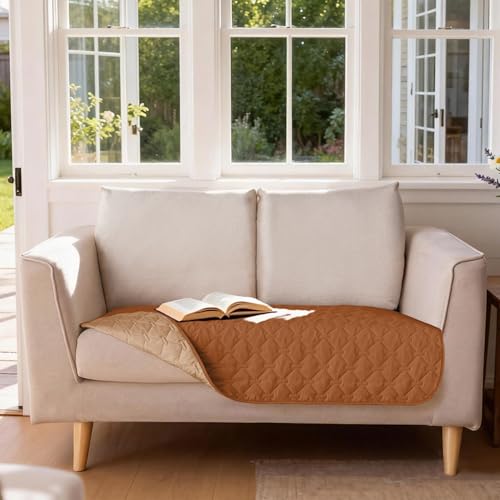 Image of gogobunny 100% Double Sided Waterproof Dog Blanket Soft Pet Bed Cover Reversible Protect Furniture Couch Sofa Car for Puppy Cat Kids (Dark Pumpkin /Light Pumpkin, 32x53 Inch (Pack of 1))