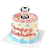 Ercadio Paquete de 1 decoración de resina para cupcakes de vaca de granja de resina, púas de cupcakes de animales de granja para temática de animales, baby shower, granero, fiesta de cumpleaños,