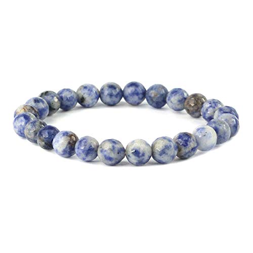 Image of Reiki Crystal Products Certified Natural Crystal Stone 8 mm Diamond Cut /Faceted Beads Bracelet for Men & Women | Reiki Charged Gemstone Bracelet | Multiple Crystal Variants Available