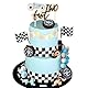 Zwei Schnelle Tortenaufleger Blau Rennwagen Geburtstag Dekorationen Party Supplies Gefälligkeiten Für Racing Car Checkered Flag Geburtstag Party Dekorationen Zubehör