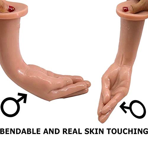 膣肛門拡張ディルド アナルプラグ 吸盤式バイブレーター固定使用ディルド手型大人おもちゃ(スキントーン) - 画像4