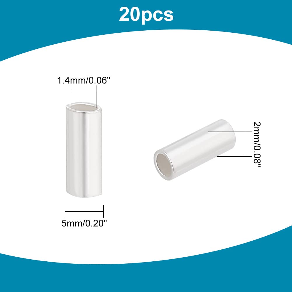 PH PandaHall Perles à Sertir En Argent 925, 90pcs Perles D