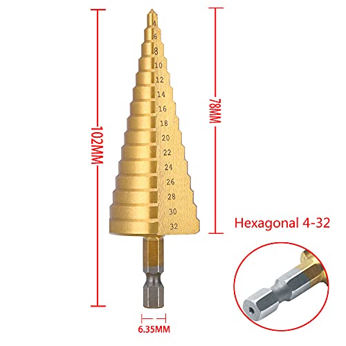 Foret étagé HSS pour percer sans changer de mèche de 4 à 32mm