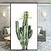 Nieprzezroczysta folia prywatności, statyczna folia okienna 3D, szkło mleczne, dekoracyjny winyl, do biura, kuchni, łazienki, kaktus, 44 x 200 cm