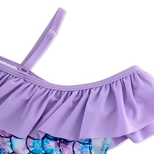 Girls One Piece Swimsuits Cutout Ruffle Bathing Suit Quick Dry Beach Swimwear with Adjustable Strap 5-14 Years4