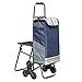 Chariots de courses Chariot Pliant Voiture Pliante Remorque Portative Avec Chaise Chariot Petit Chariot Vieil Homme Achetant Un Camion De Nourriture Chariot De Supermarché Capacité De Charge 150kg Don