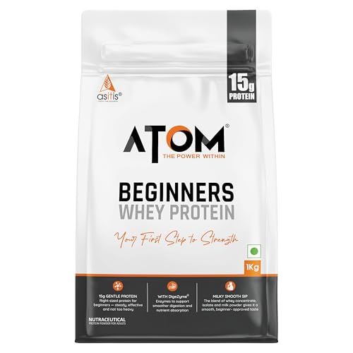 Image of AS-IT-IS ATOM Beginners Whey Protein 1kg | Accelerates Muscle-building | Increases Body Strength | Mango fusion