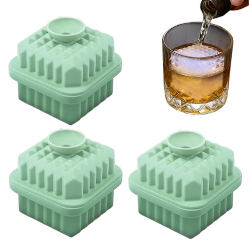 3 Piezas Cubiteras Para Hielo Grande Con Tapa, Hielera Silicona, Hielos Grande De Cuadrada 5 Cm Para Whisky, Cocktail, Bourbon Y Bebidas