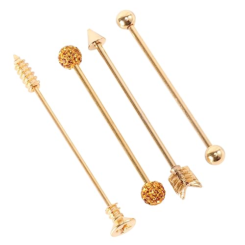 VALICLUD 1 Juego Pendiente Orejeras De Doble Oreja Barra De Oído Industrial Joyería De Hélice Delantera Joyas Para Perforar El Cartílago De La Oreja Aretes Industriales Con Barra