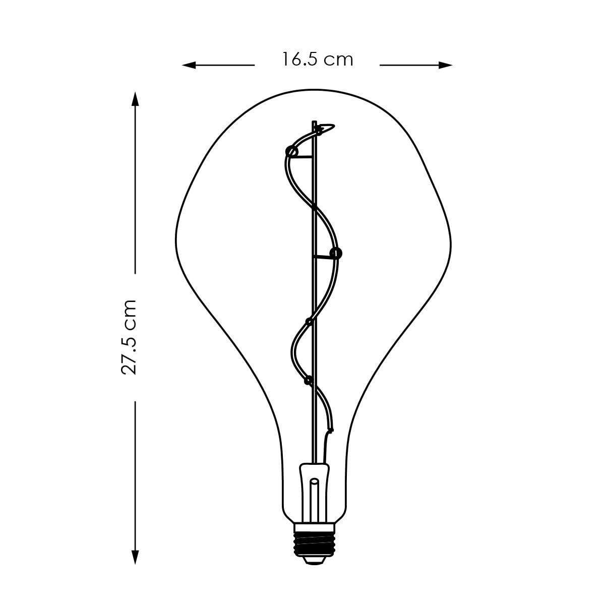 Home Sweet Home Edison Vintage E27 | LED-Filament-Leuchtmittel Flex | Blown LED-Lampe | Ambra | Dimmbar | 3W 180lm 2700K | warmweißes Licht | für E27-Fassungen